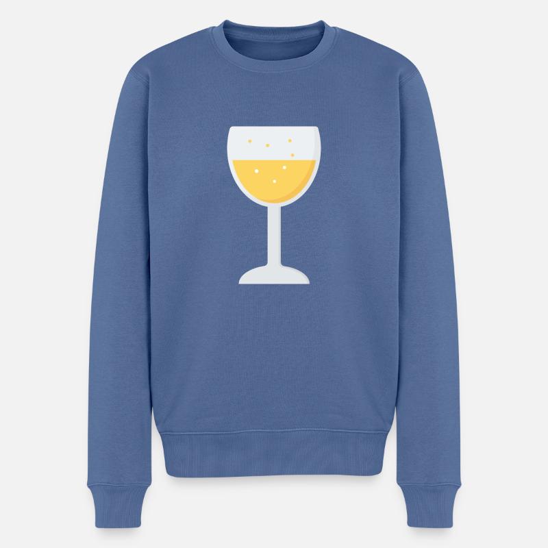 Sekt - Männer Premium Bio Pullover - Taubenblau