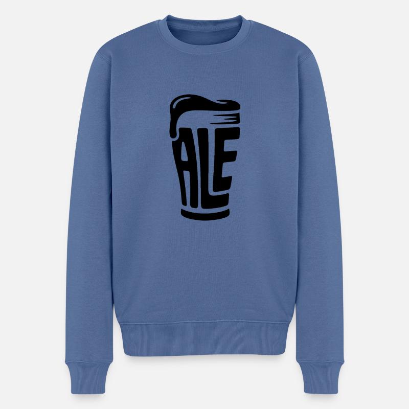 Ale - Logo de bière drôle - Pull Premium bio Homme - bleu pigeon