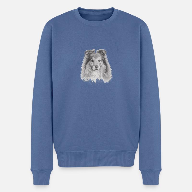 Shetland Schäferhund Sheltie - Männer Premium Bio Pullover - Taubenblau