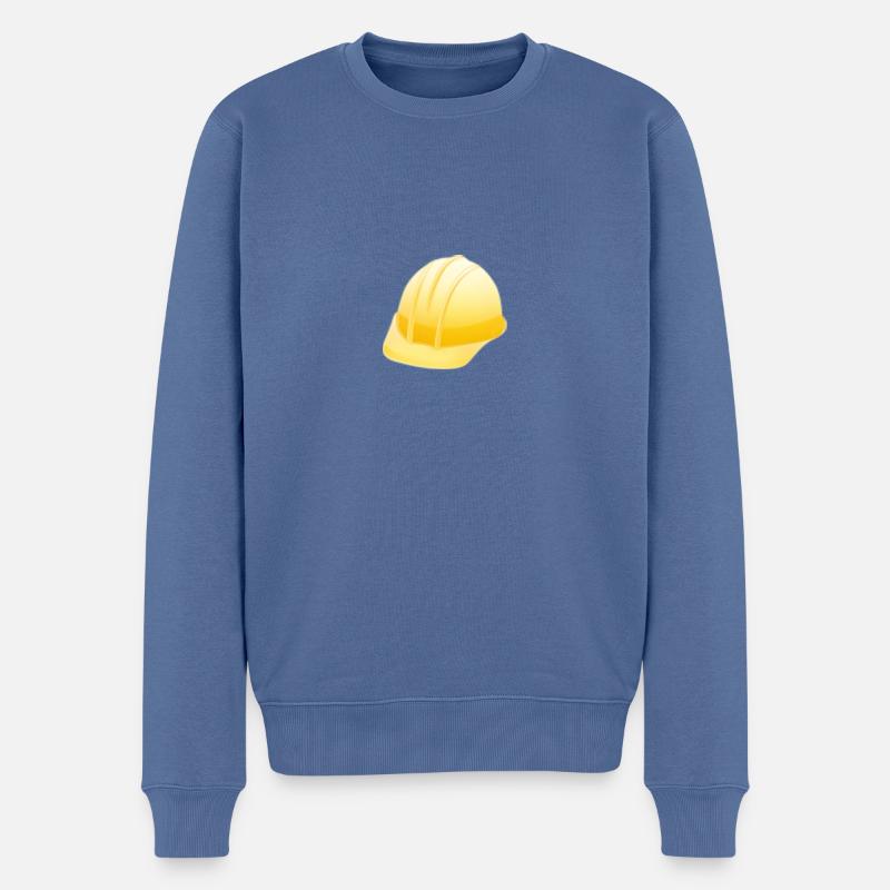 Bauhelm - Männer Premium Bio Pullover - Taubenblau
