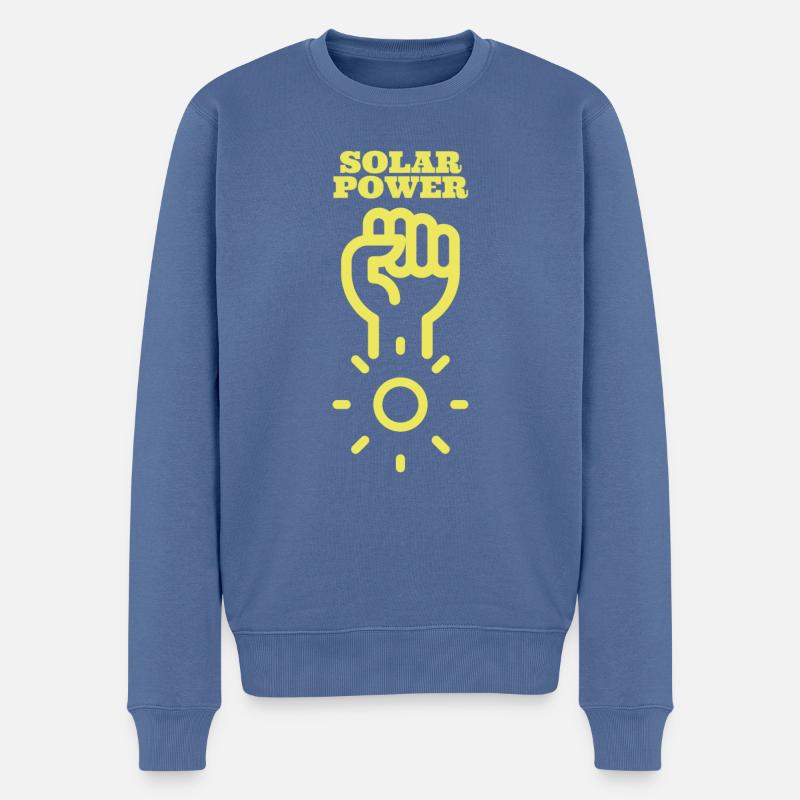 Sun Power - Männer Premium Bio Pullover - Taubenblau