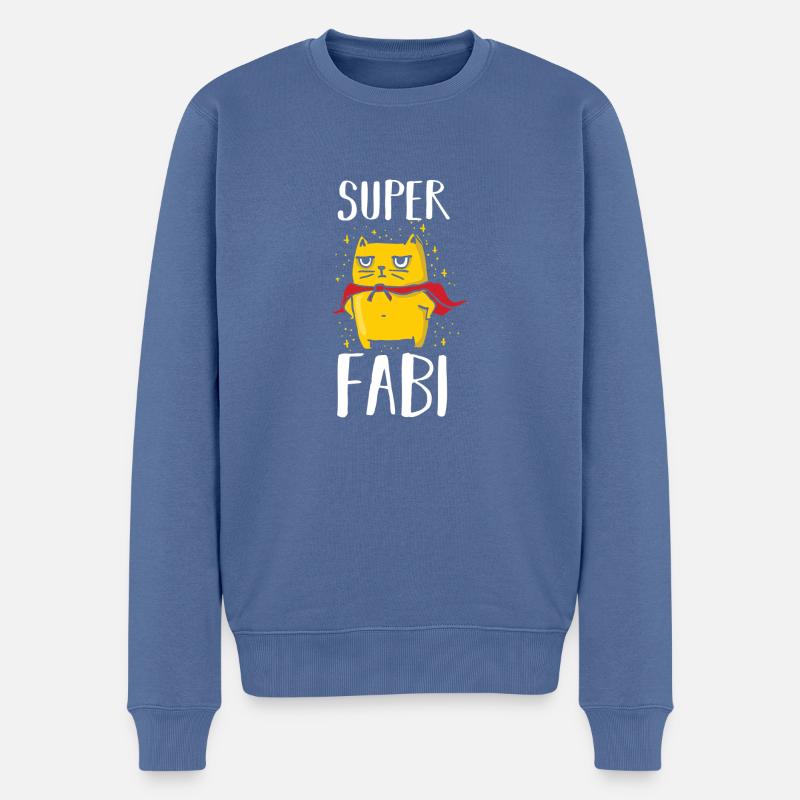 Fabian - Männer Premium Bio Pullover - Taubenblau