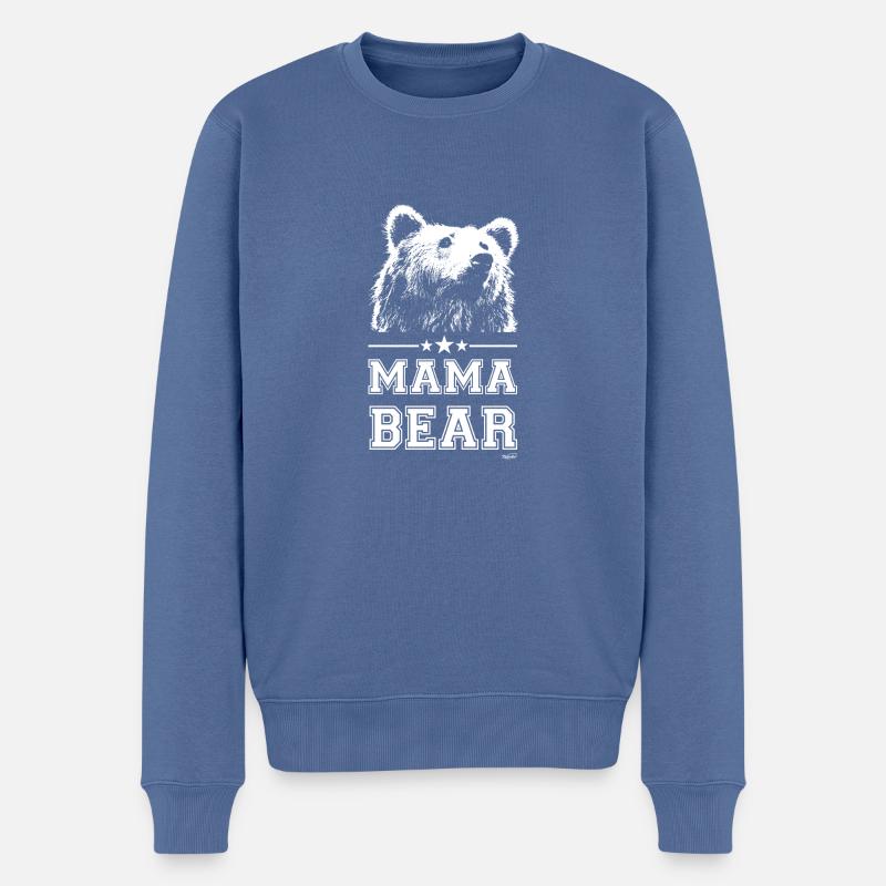 Mama Bear - Pull Premium bio Homme - bleu pigeon