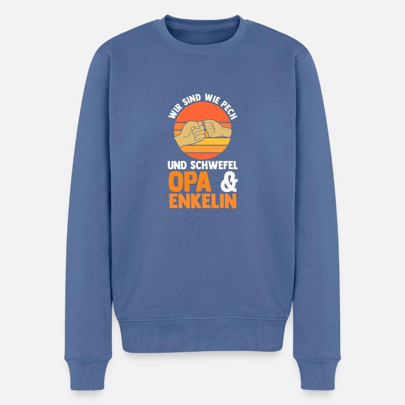 Opa Und Enkel - Männer Premium Bio Pullover - Taubenblau