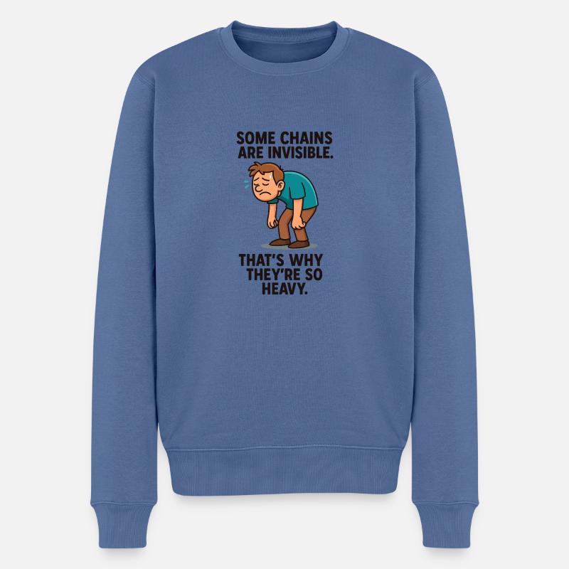 0007 invisible chains - Männer Premium Bio Pullover - Taubenblau