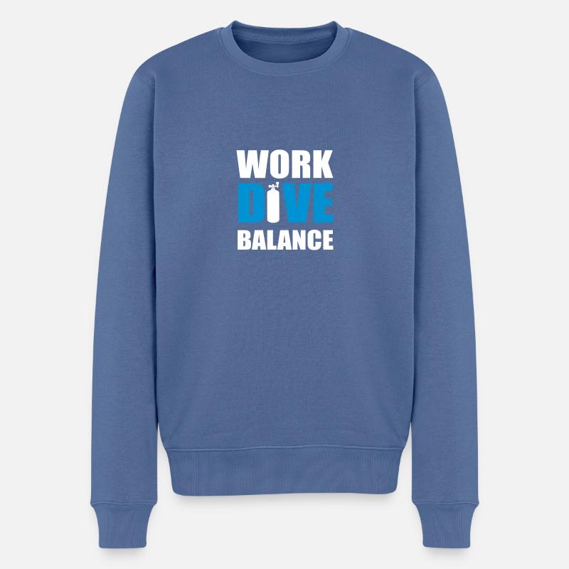 WORKDIVEW - Pull Premium bio Homme - bleu pigeon