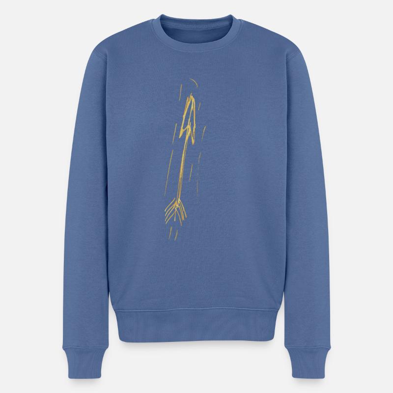 flèche pour le noir - Pull Premium bio Homme - bleu pigeon