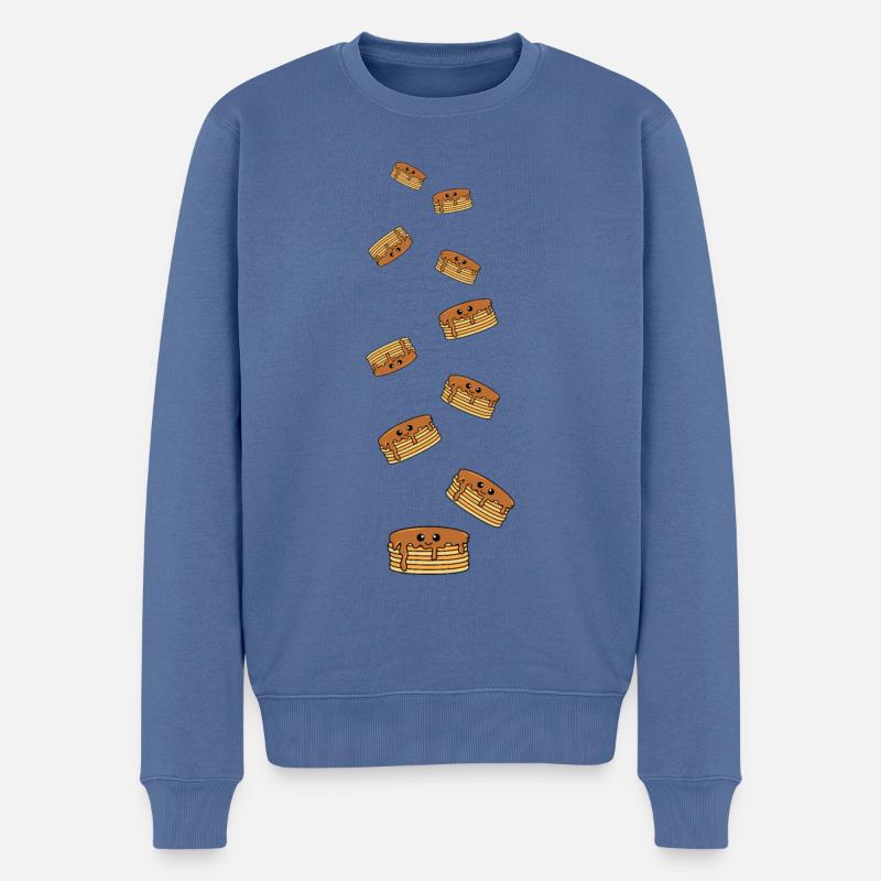 Pancake Comic - Männer Premium Bio Pullover - Taubenblau