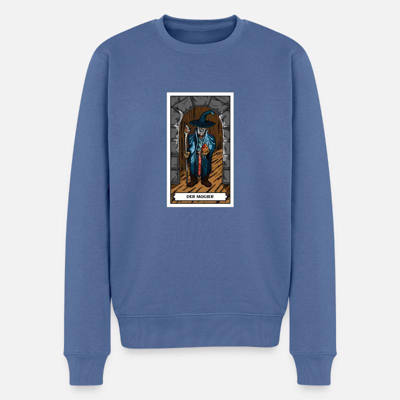 DerMagier - Männer Premium Bio Pullover - Taubenblau