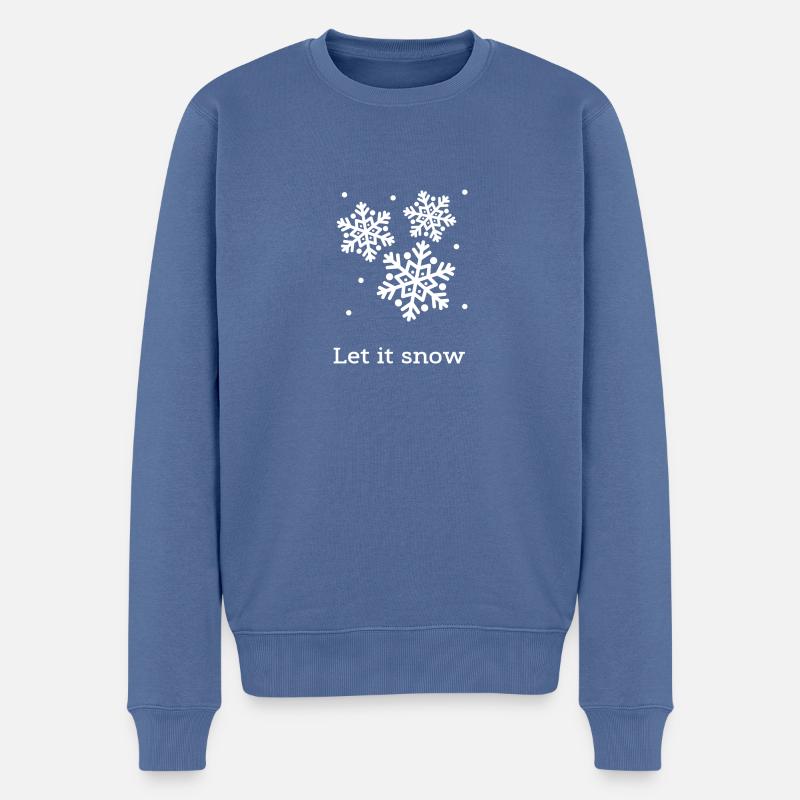 Let it snow - Männer Premium Bio Pullover - Taubenblau