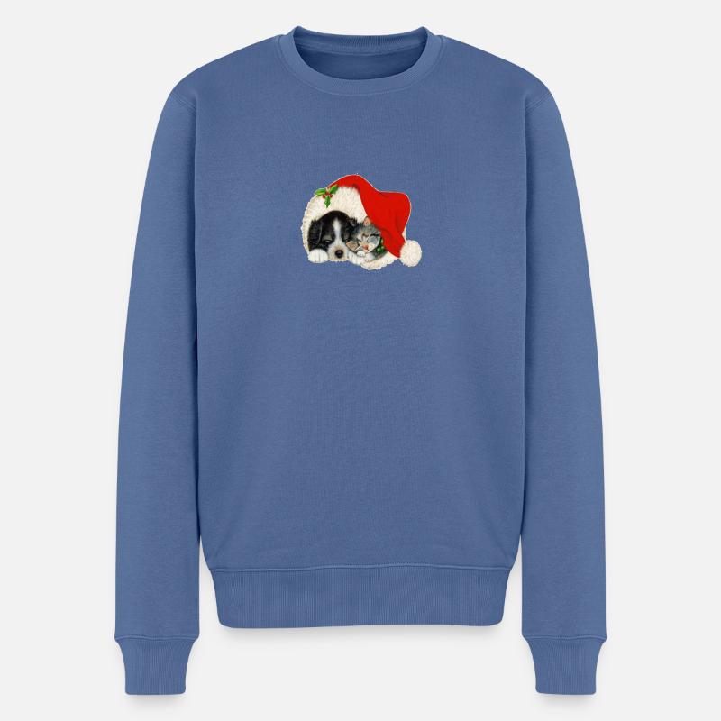 christma S617 - Pull Premium bio Homme - bleu pigeon