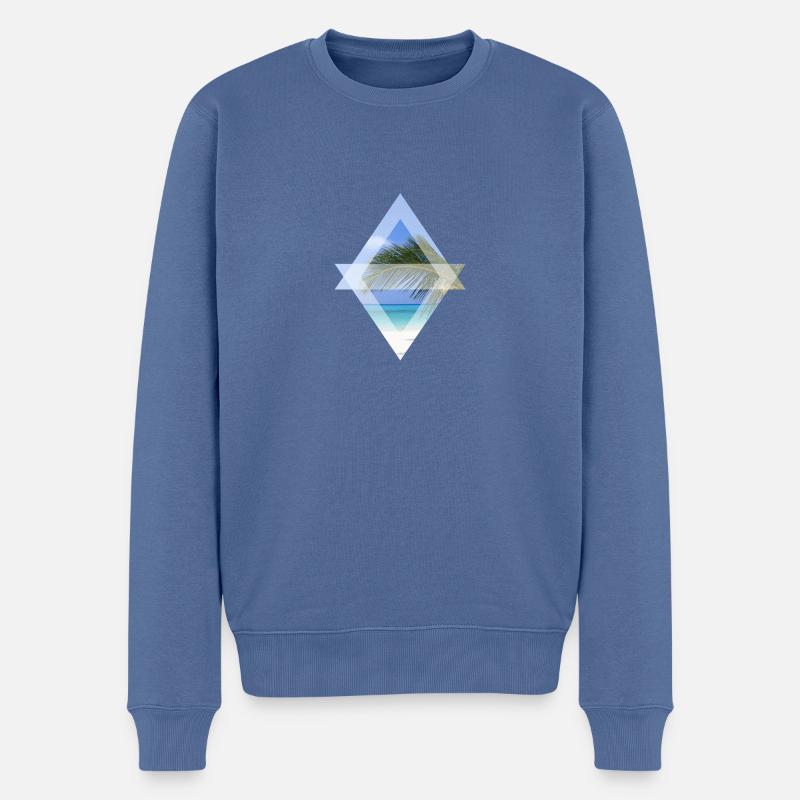 Palmenblatt - Männer Premium Bio Pullover - Taubenblau