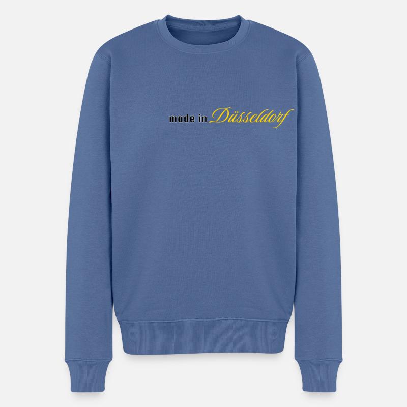 fabriqué à Düsseldorf - Pull Premium bio Homme - bleu pigeon