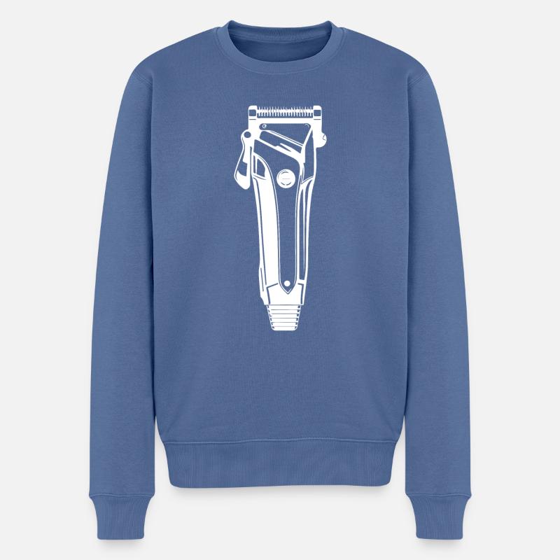 Tondeuses à cheveux coiffeur - Pull Premium bio Homme - bleu pigeon