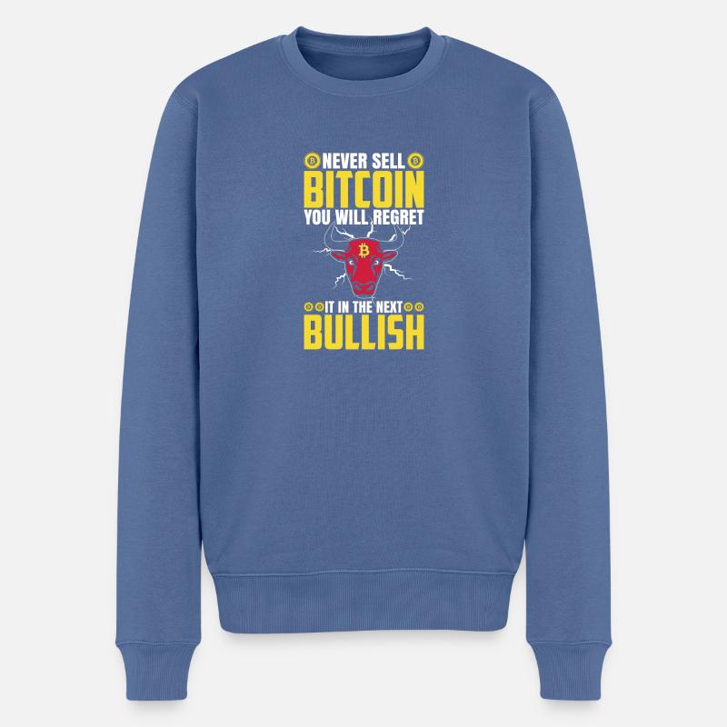 Bitcoin bullisch - Männer Premium Bio Pullover - Taubenblau