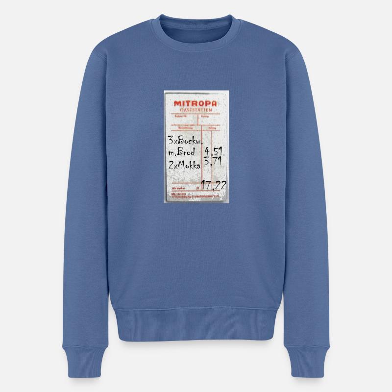 Mitropa - Männer Premium Bio Pullover - Taubenblau