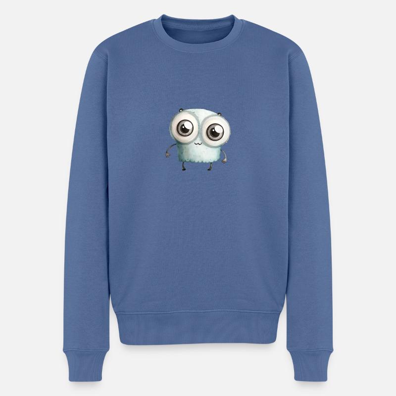 Mignon Monstre Aquarelle - Pull Premium bio Homme - bleu pigeon
