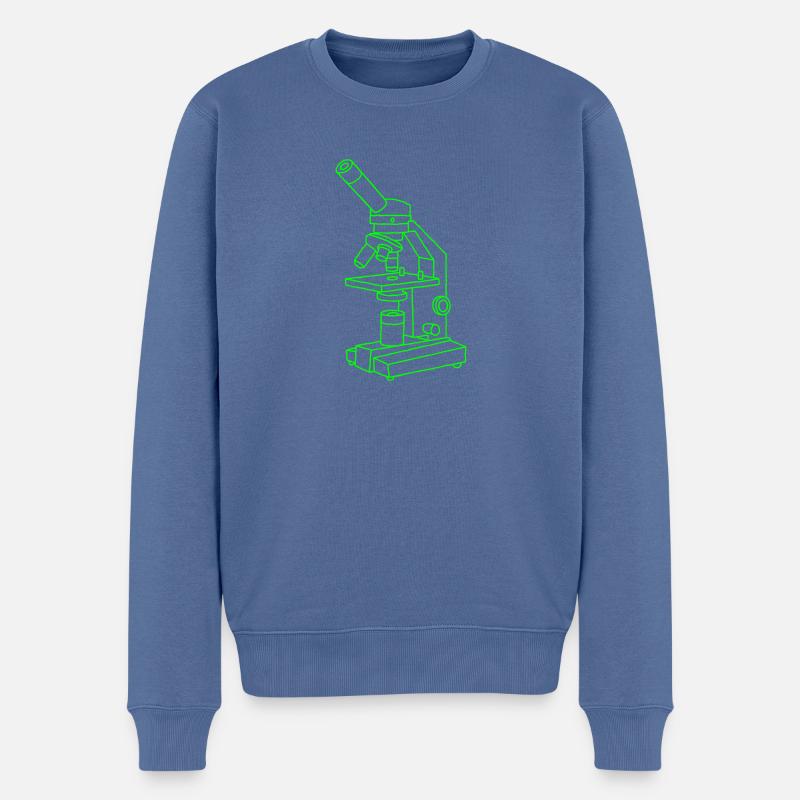 Mikroskop - Männer Premium Bio Pullover - Taubenblau