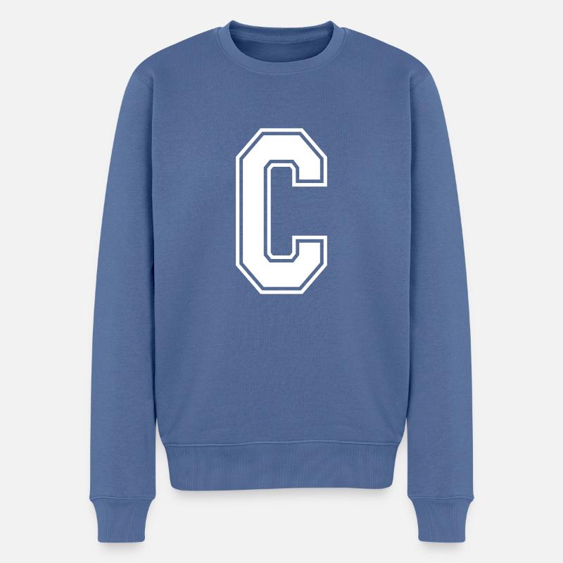 C - Männer Premium Bio Pullover - Taubenblau