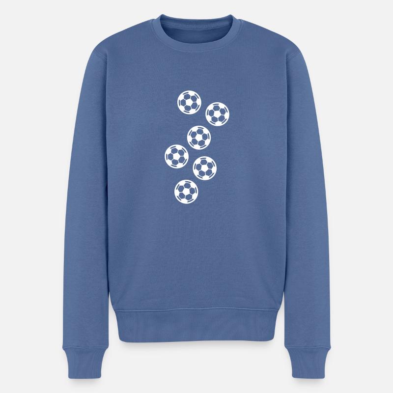 Fussball Ball - Männer Premium Bio Pullover - Taubenblau