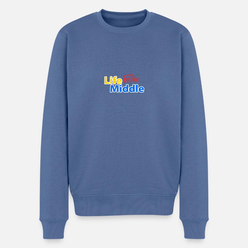Lebeninthemiddle - Männer Premium Bio Pullover - Taubenblau