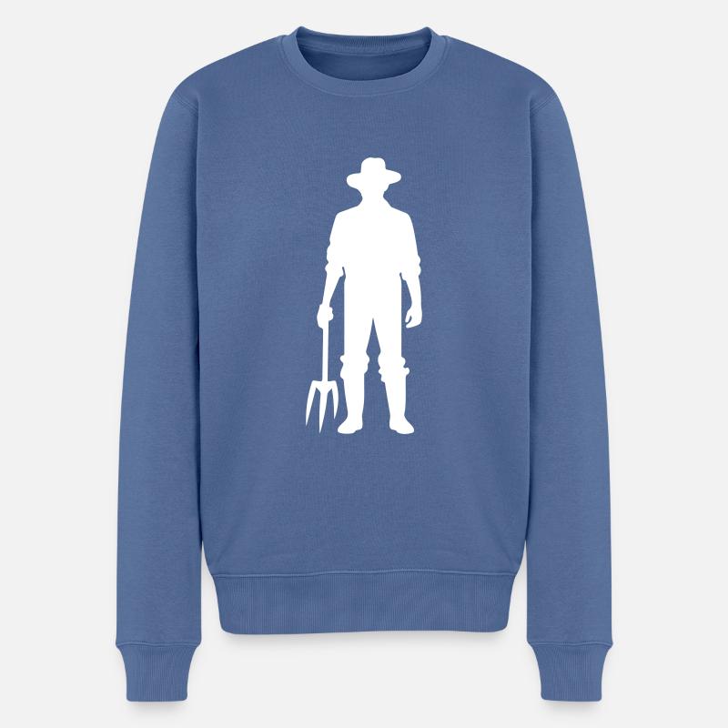 Landwirt Arbeit - Männer Premium Bio Pullover - Taubenblau