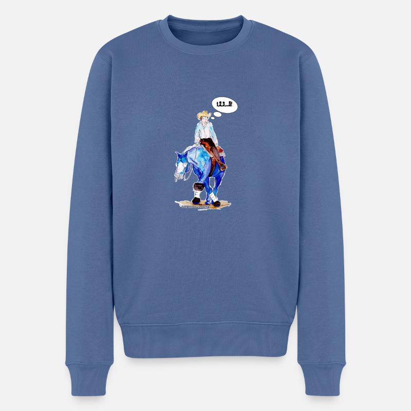 Spin - Männer Premium Bio Pullover - Taubenblau