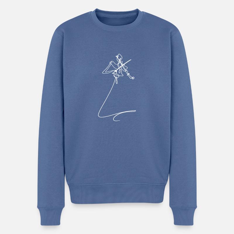 violon - Pull Premium bio Homme - bleu pigeon