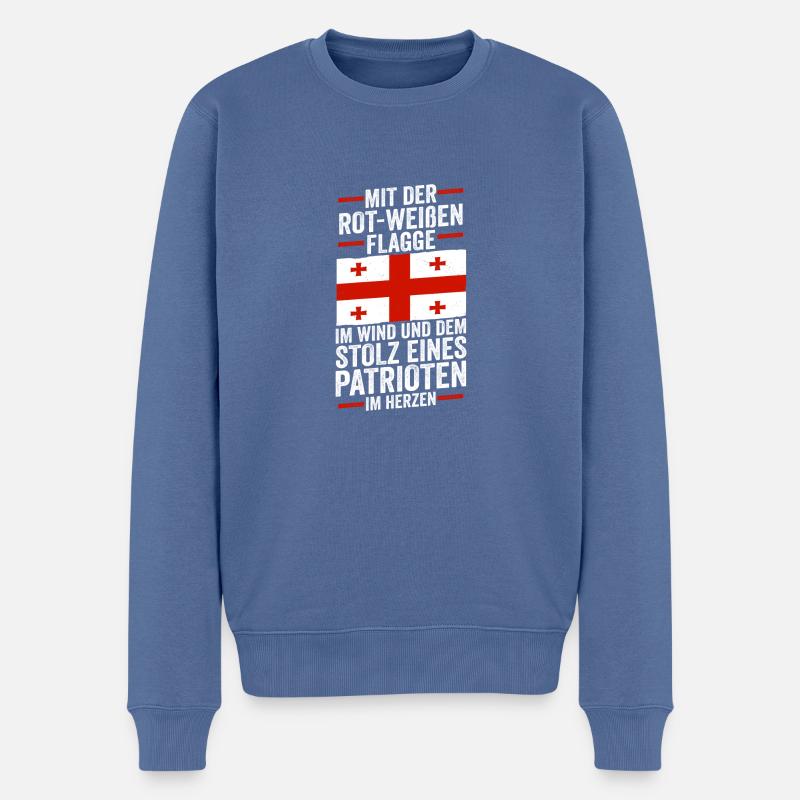Georgier Georgien - Männer Premium Bio Pullover - Taubenblau