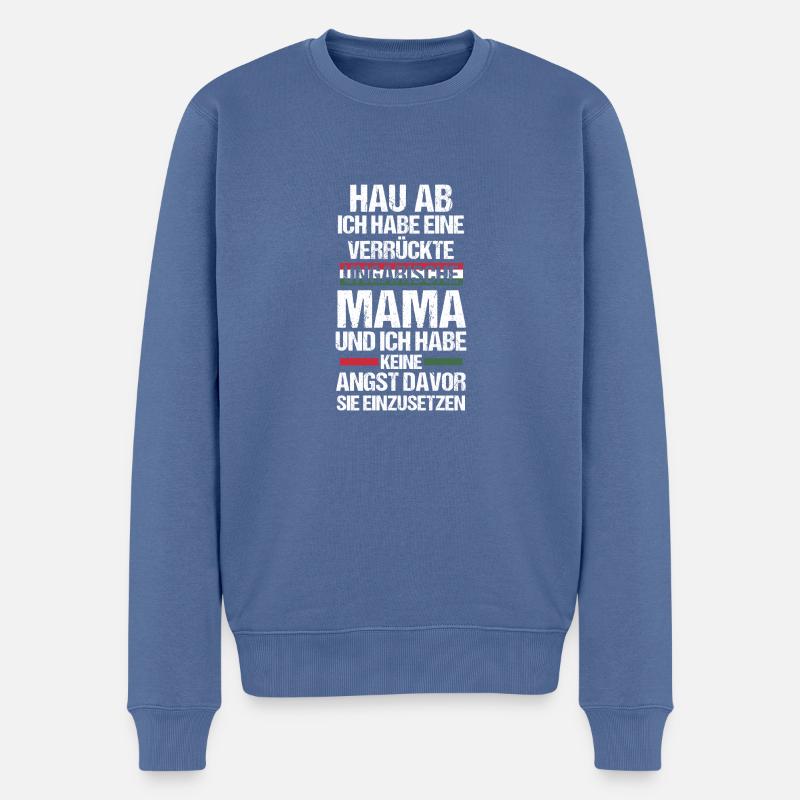 Magyar maman mère Hongrie - Pull Premium bio Homme - bleu pigeon