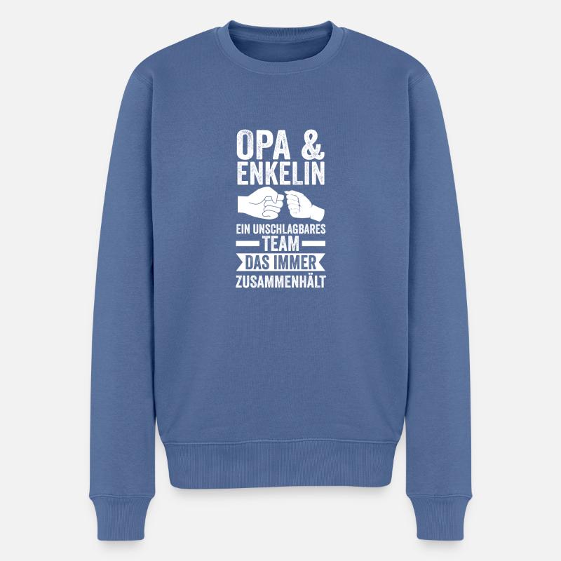 Papi et petit-fils - Pull Premium bio Homme - bleu pigeon