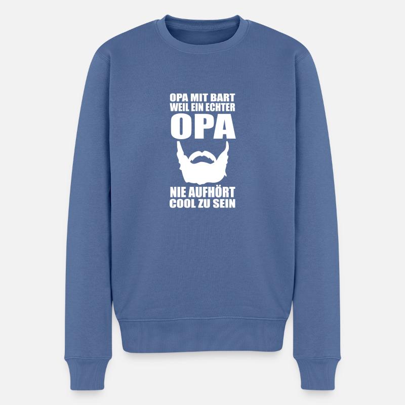 Papi avec une barbe - Pull Premium bio Homme - bleu pigeon