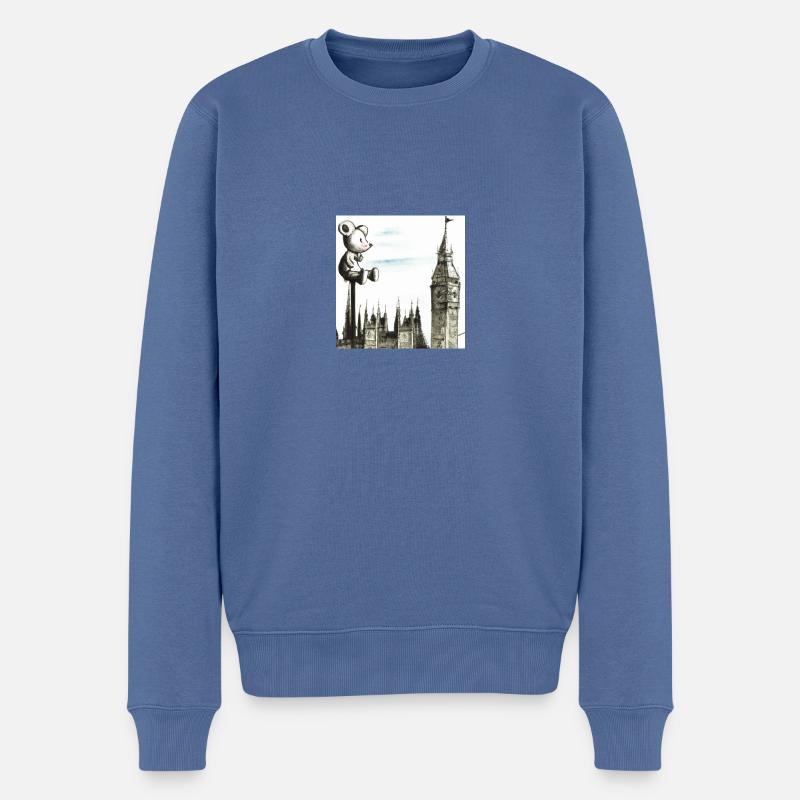 Big Ben's Zeitwächter Maus - Männer Premium Bio Pullover - Taubenblau