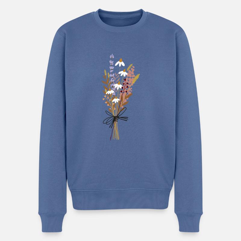 Strauß - Männer Premium Bio Pullover - Taubenblau