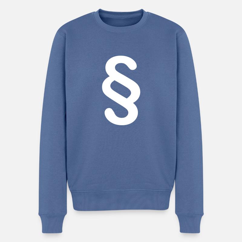 Paragraf Symbol - Männer Premium Bio Pullover - Taubenblau