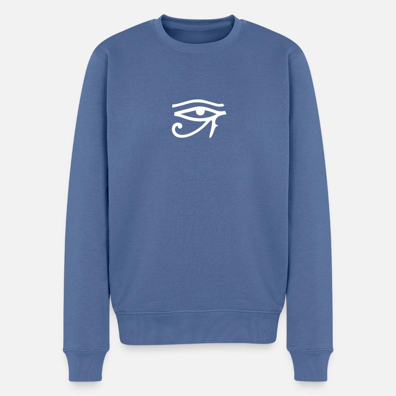 Oeil gauche d'Horus - Pull Premium bio Homme - bleu pigeon