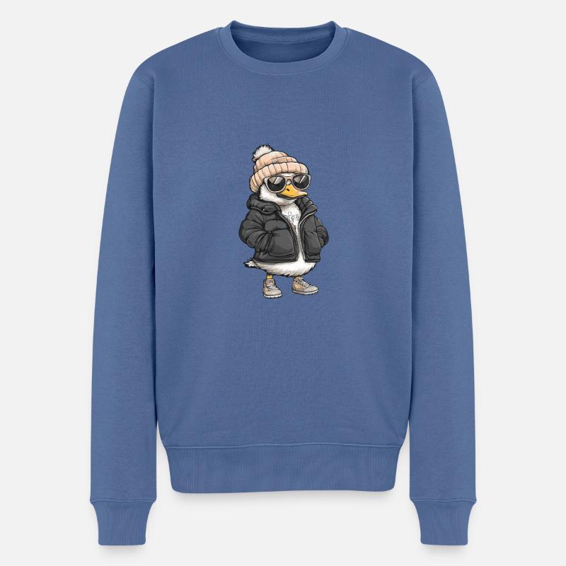 Gans Winter - Männer Premium Bio Pullover - Taubenblau