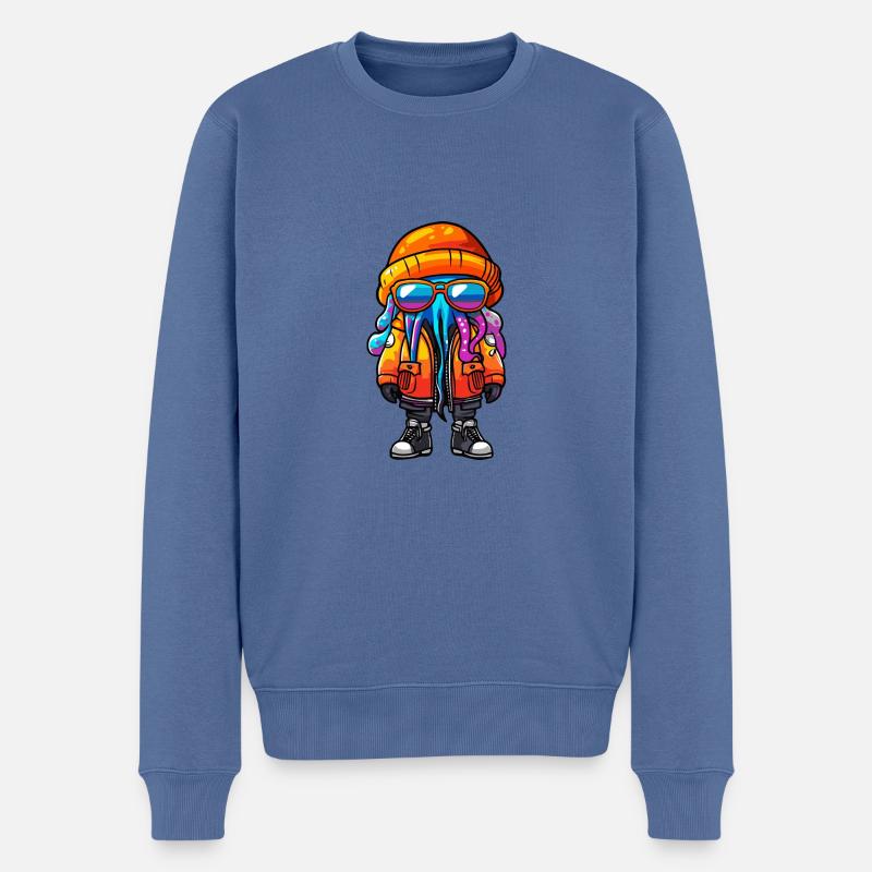 Qualle Winter - Männer Premium Bio Pullover - Taubenblau