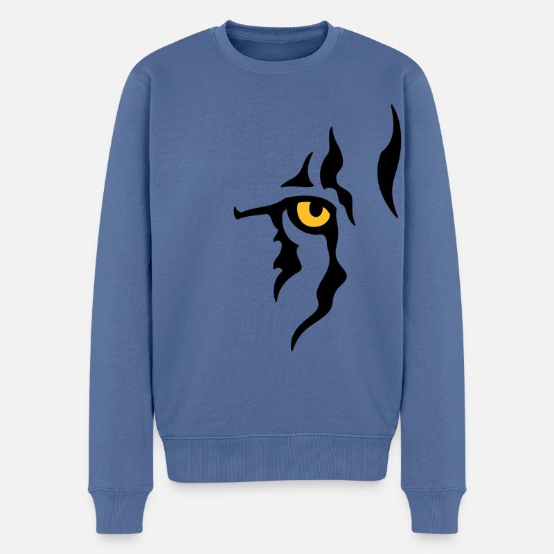 Œil de lion (droit) - Pull Premium bio Homme - bleu pigeon