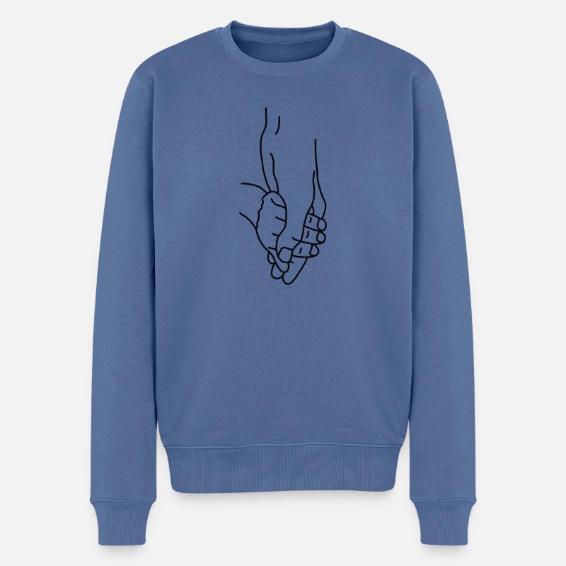 Main de parent enfant - Pull Premium bio Homme - bleu pigeon