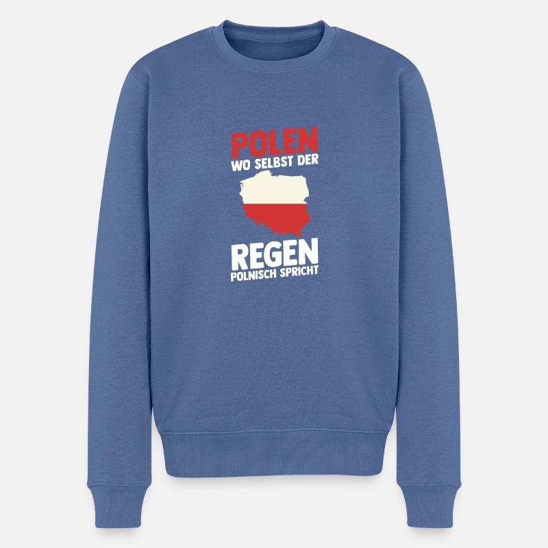Polonais Pologne - Pull Premium bio Homme - bleu pigeon