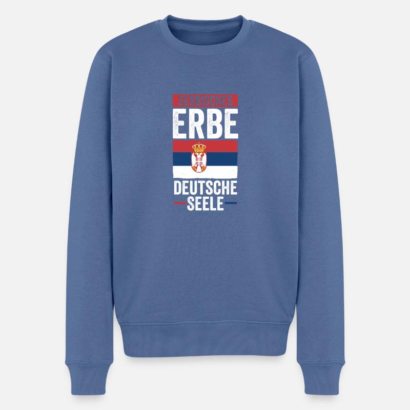 Serben Serbisch Deutschland Serbien - Männer Premium Bio Pullover - Taubenblau