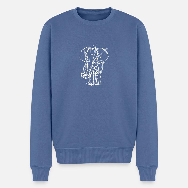 Elefant - Männer Premium Bio Pullover - Taubenblau