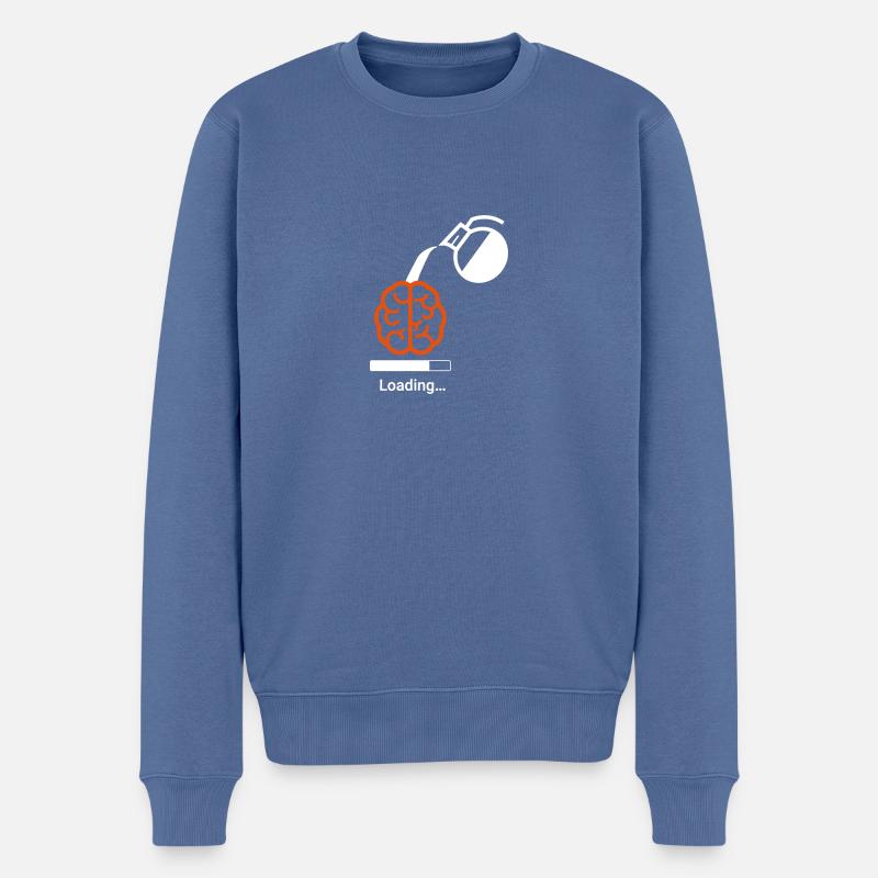 Coffee loading to Brain - Männer Premium Bio Pullover - Taubenblau