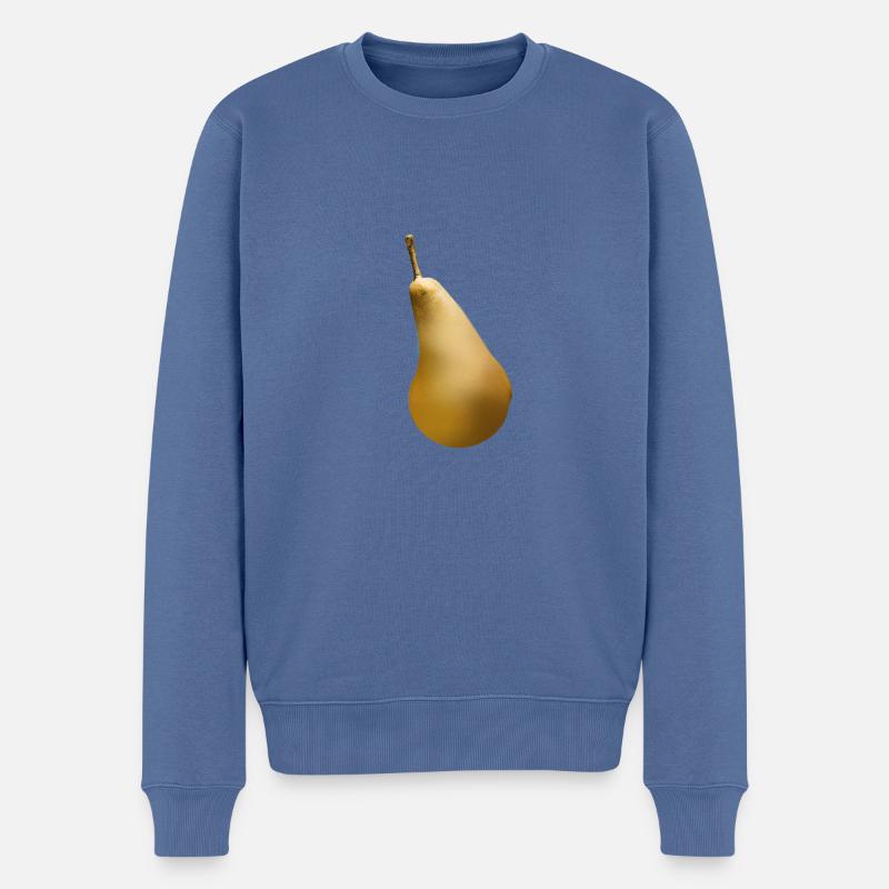 birne,pear,gold,photo,pop-art - Männer Premium Bio Pullover - Taubenblau