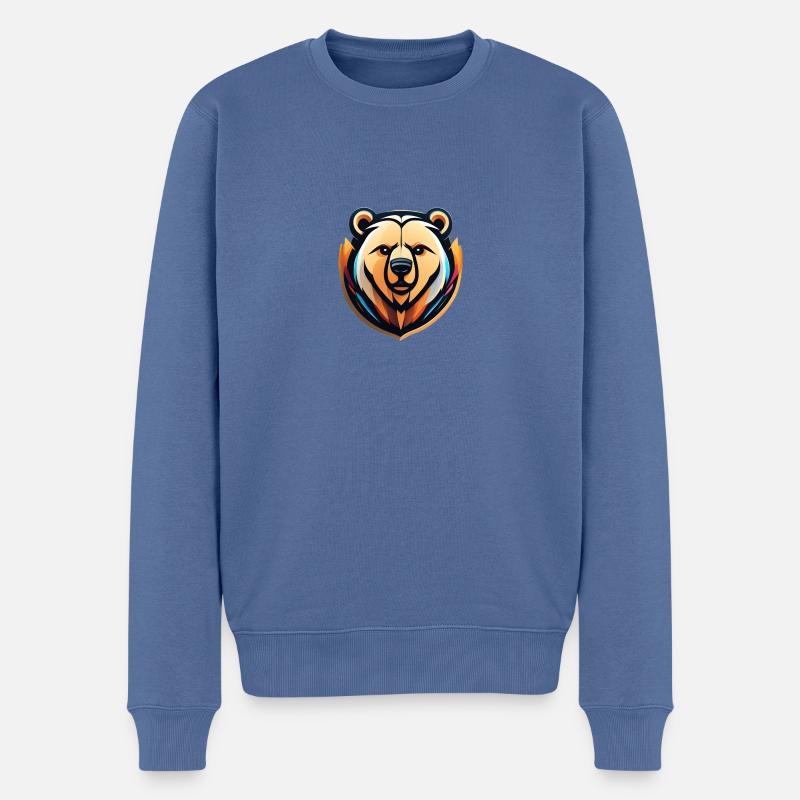 Bär - Männer Premium Bio Pullover - Taubenblau