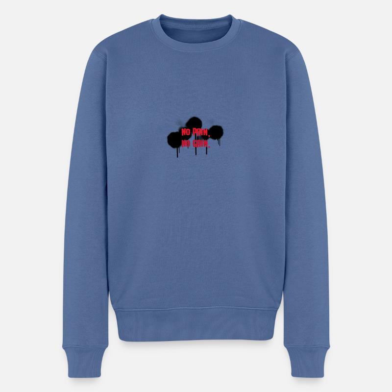 No Pain NO GAIN Design - Männer Premium Bio Pullover - Taubenblau