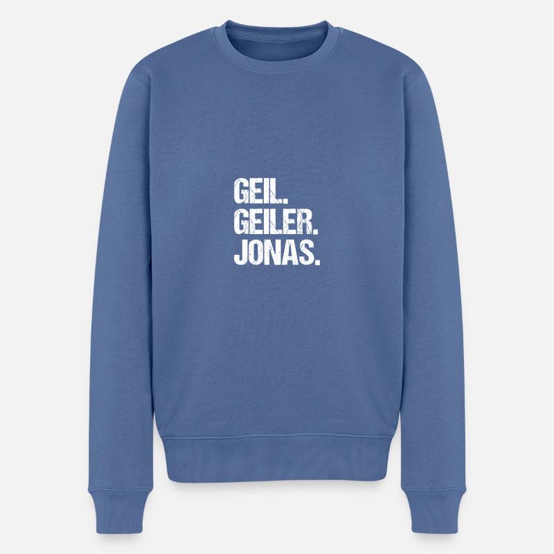 Jonas - Männer Premium Bio Pullover - Taubenblau