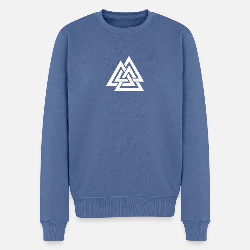Valknut Wikinger - Männer Premium Bio Pullover - Taubenblau
