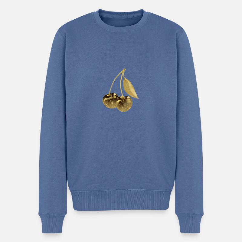 kirsche,cherrie,graffiti,gold,malerei,pop-art - Männer Premium Bio Pullover - Taubenblau